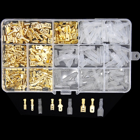 270PCS Insulated Male Female Wire Connector 2.8/4.8/6.3mm Electrical Wire Crimp Terminals Spade Connectors Assorted Kit ► Photo 1/6