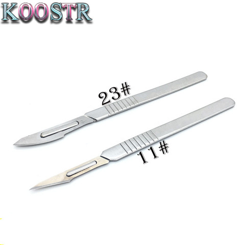 10Pcs 23# 11#  Carbon Steel Scalpel Surgical Blades For PCB Circuit Board and 1Pcs Stainless Steel Handle ► Photo 1/5