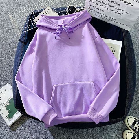 Women Solid Color Oversize Hoodie 2022 Harajuku Plus Velvet Basic Sweatshirt Pullover Casual Long Sleeve Hooded Tops Hoody ► Photo 1/6