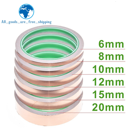 10m 6-20mm Adhesive Tape Foil Tape Adhesive Conductive Copper Shield Eliminate EMI Anti-static Single-sided Repair Tape ► Photo 1/6