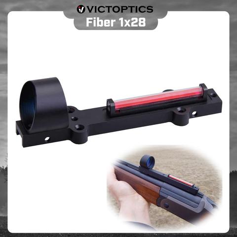 VictOptics 1x28 Fiber Sight Red Dot Scope Red Collimator Optic Sights For Shotgun Rib Rail for Hunting Airsoft Clay Shooting ► Photo 1/6