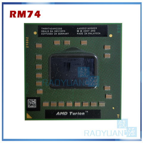 AMD Turion 64 X2 Mobile technology RM-74 RM 74 RM74 2.2 GHz Dual-Core Dual-Thread CPU Processor TMRM74DAM22GG Socket S1 ► Photo 1/1