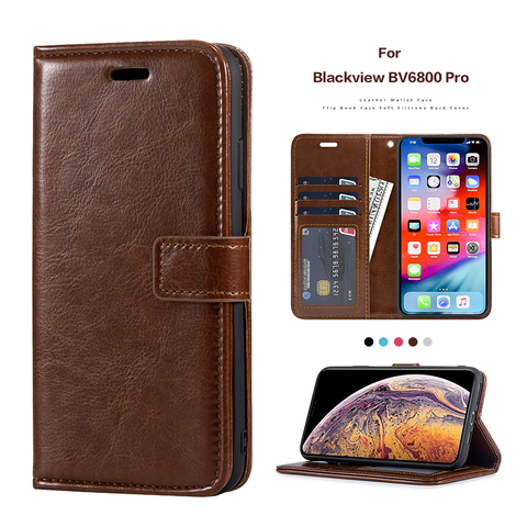 PU Leather Flip Case For Blackview BV6800 Pro Card Holder Silicone Case Wallet Cover For Blackview BV6800 Pro Business Case ► Photo 1/6