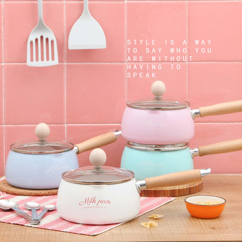 Kitchen Pot 16 CM Mini Milk Pans Christmas Gift Chocolate Milk Soup No-Stick Cooking Pot General Use for Gas & Induction Cooker ► Photo 1/6