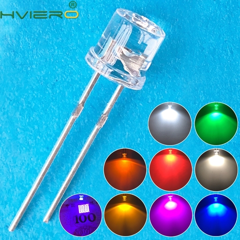 500PCS New 5mm Round Blue Water Clear LED Light Diodes