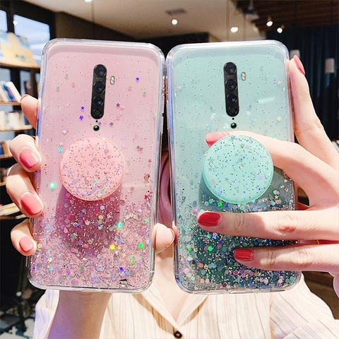 Glitter Case for OPPO Realme X2 6 5 3 2 Pro XT C2 C1 A1K A9 A5 2022 Cover For OPPO RENO 3 2 Z 10x Zoom F11 F9 Pro F7 Bling Case ► Photo 1/6