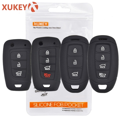 Silicone Car Remote Key Fob Case Cover For Hyundai i30 i35 i40 Kona Azera Elantra Solaris Grandeur Ig Accent Santa Fe 2022 ► Photo 1/6