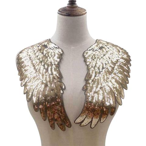 2022 1 Pair Trendy Design Sequins Wing Applique Embroidered Sewing on Patches Clothes Decoration DIY Apparel Accessories Gift ► Photo 1/6