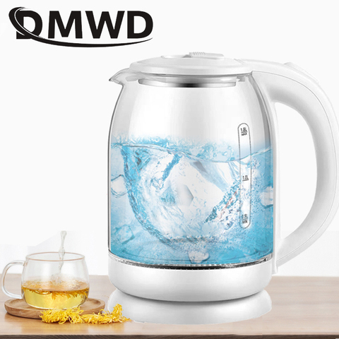 DMWD 1.8L Electric Kettle Quick Heating Hot Water Boiling Teapot Glass Blue Light Heater Pot Boiler Auto-Power Off EU US Plug ► Photo 1/4