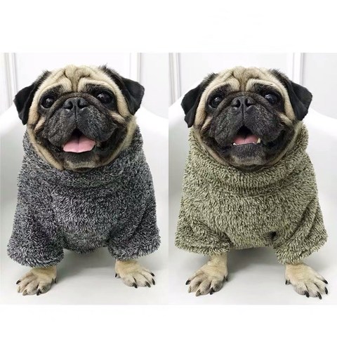 French Bulldog Fleece Sweater Fashion Winter Warm Coat Jacket Pet Dog Clothes Small Medium Dogs Corgi Chihuahua Pug Hoodie KLC12 ► Photo 1/6