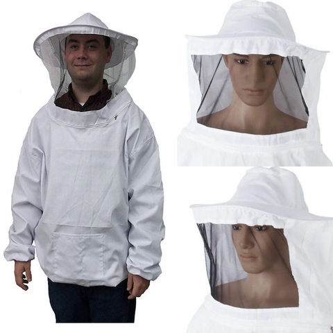 Protective Beekeeping Jacket Veil Smock Equipment Bee Keeping Hat Sleeve Suit Men Women Reusable Hooded Coverall ► Photo 1/6