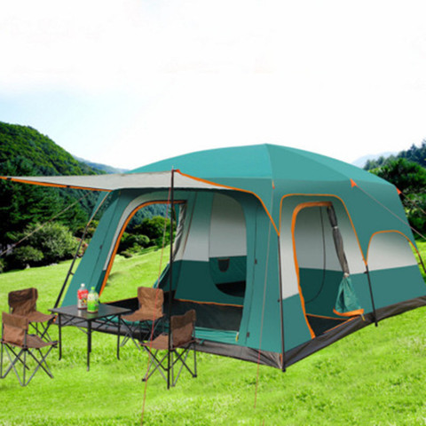 Two-bedroom And One-living Tent Leisure Camping Double-decker Oversized 8-12 People Thickened Rainproof Tent ► Photo 1/5