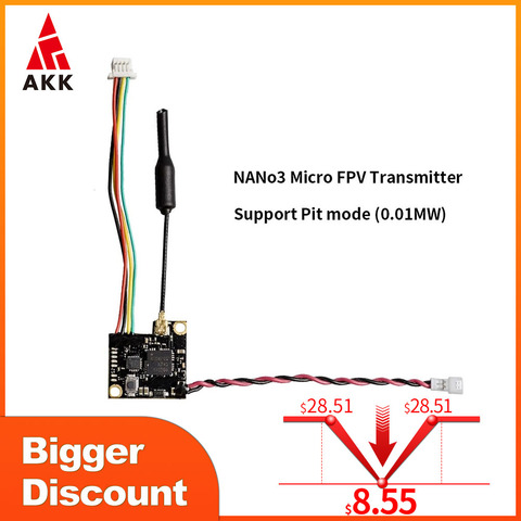AKK Nano1/NANA3 5.8Ghz Switchable Micro FPV Transmitter designed for Runcam micro and Foxeer micro. ► Photo 1/4