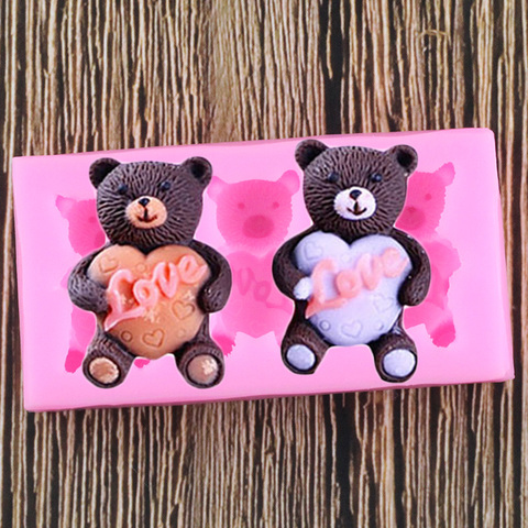 Bear Silicone Molds Baby Birthday Cake Decorating Tools Fondant Chocolate Gumpaste Mould Cookie Baking Clay Candy Moulds ► Photo 1/6