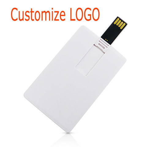 White Plastic Credit Card / Card Custom Logo Business Design Usb Flash Drive Stick 4GB 8GB 16GB 32GB (10pcs can print logo ) ► Photo 1/6