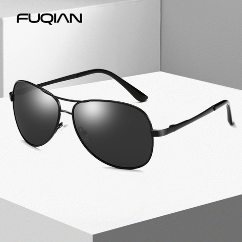 FUQIAN Classic Pilot Polarized Sunglasses Men Women Fashion Metal Sun Glasses Mirror Blue Shades Driving Eyeglasses UV400 ► Photo 1/5