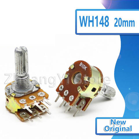 5pcs B1K B2K B5K B10K B20K B50K B100K B250K B500K B1M 20MM 6Pin Shaft WH148 Potentiometer 1K 2K 5K 10K 20K 50K 100K 500K 1M ► Photo 1/1