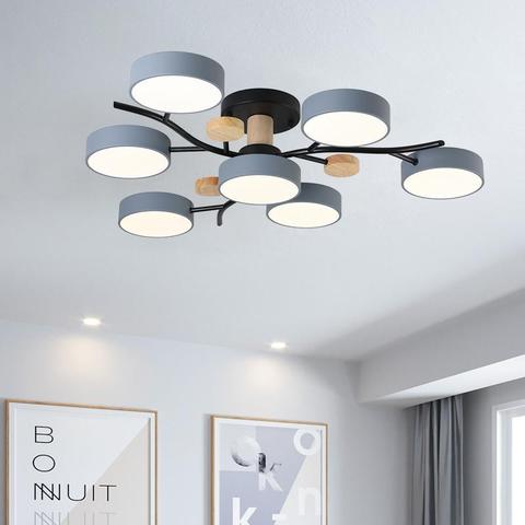 Modern creative painted 220V led lights tri-color dimming ceiling fixture for living room bedroom restaurant hotel hall ► Photo 1/6