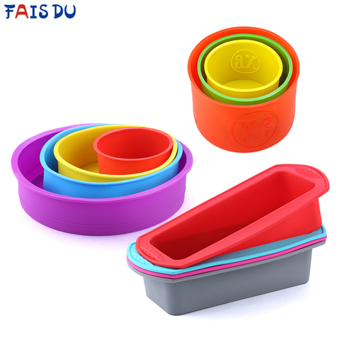 Silicone Cake Mold Rectangle Pan Bakeware Moulds Bread Toast Candy Mold  Form Bakeware Baking Dishes Pastry