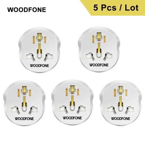 WOODFONE 5Pcs/Lot EU Adapter Universal 16A Travel Converter 2 Round Pin Socket AU UK CN US To EU Plug Adapter Europe Converter ► Photo 1/1