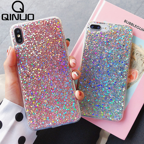 Shining Sequin Glitter Phone Case For iPhone 11 Pro Max 6 6S 8 7 Plus 11 X XR XS Max 5 5S SE 2 2022 Crystal Bling Silicone Cover ► Photo 1/6