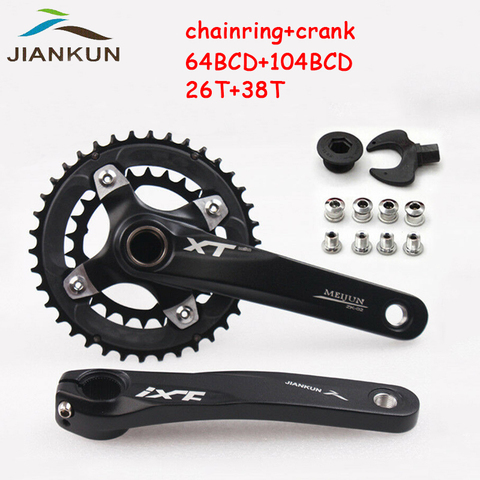 MTB 104/64BCD Crankset 26/38T Aluminum Bicycle Chainring Double/Triple 170mm Crank  2*10s Mountain Road Bike Crank Bicycle Parts ► Photo 1/6