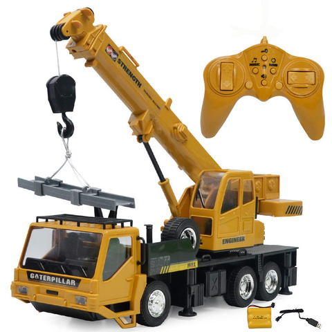 RC hoist Crane model Engineering car Toys for children Birthday Xmas good gift brinquedos Remote control freight elevator ► Photo 1/5