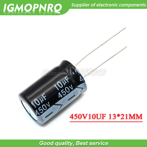 10PCS 450V10UF 13*21mm 10UF 450V 13*21 Aluminum electrolytic capacitor ► Photo 1/1