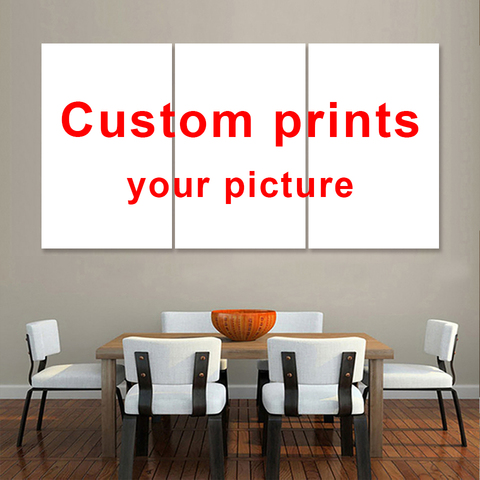 Custom Prints 3 Pieces Wall Art Decoration Pictures Custom Poster Customs You Photo on Canvas  for Living Room No Frame Painting ► Photo 1/6