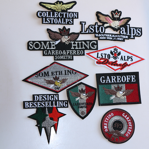 Green Silver Red Strip with Eagle Medal Icon Iron on Patches for Clothing DIY Stripes Clothes Custom Badges on the Bacckpack ► Photo 1/6