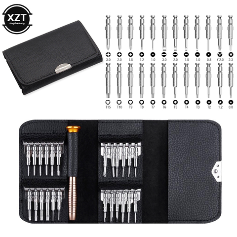 Leather Case 25 In 1 Torx Manual Screwdriver Set Mobile Phone Repair Tool Kit Multitool Hand Tools for Iphone Watch Tablet PC ► Photo 1/6