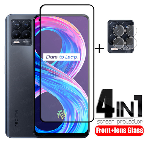 4-in-1 For Realme 8 Pro Glass For OPPO Realme 8 Pro Tempered Glass Film Screen Protector For Realme 5 6 7 8 Pro Camera Lens Film ► Photo 1/6