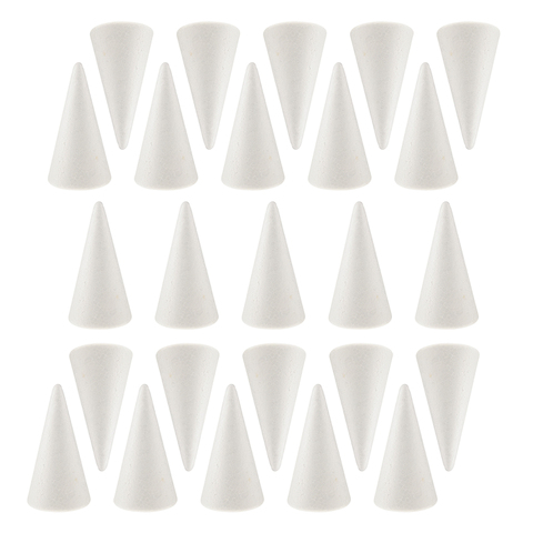 20-Pack 100mm Cone Shaped White Styrofoam Foam Ornaments Materials for Handmade DIY Modelling Arts Crafts ► Photo 1/6