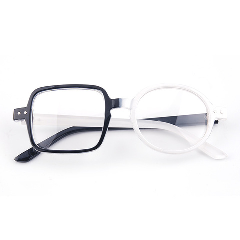 CUBOJUE Fashion Transparent Glasses Women Men Ultra-light Non-prescription Eyeglasses Frame One Round One Square Clear Lens ► Photo 1/6