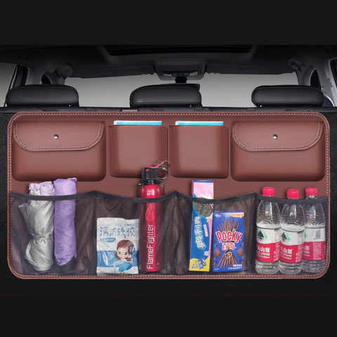 High Quality Leather Car Trunk Organizer 2022 Rear Seat Back Storage Bag Multi-use Car Trunk Organizer Auto Accessories Supplies ► Photo 1/6