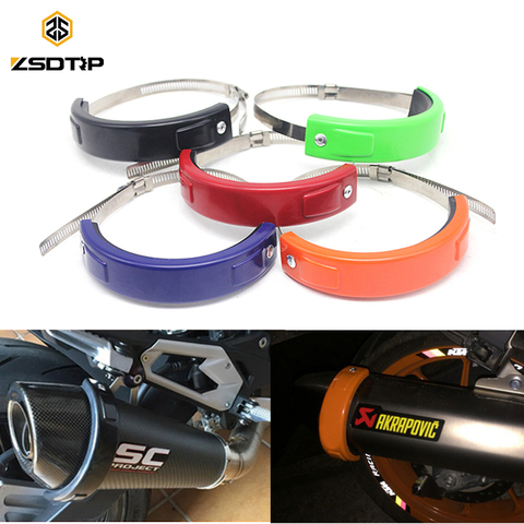 ZSDTRP Universal Motorcycle Exhaust Protector 100mm-140mm Oval Can Cover Round Exhaust Guard Cover ► Photo 1/6