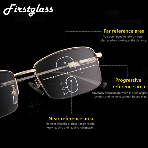 Titanium Frame Metal Progressive Multifocal Reading Glasses Bifocal Men Anti Blue Light Presbyopia Glasses Women High Quality1.5 ► Photo 1/6