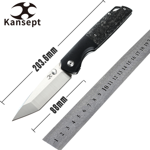 Kansept Everyday Carry knife Warrior K1005T1 Titanium CPM-S35VN Tanto Blade Carbon Fiber Handle High Quality  EDC ► Photo 1/4