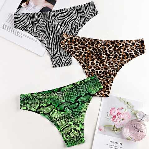 Underwear For Women Panties Female Sexy Low Waist Panties One Piece Seamless Briefs Sports Ice Silk Leopard Print Underpant ► Photo 1/6