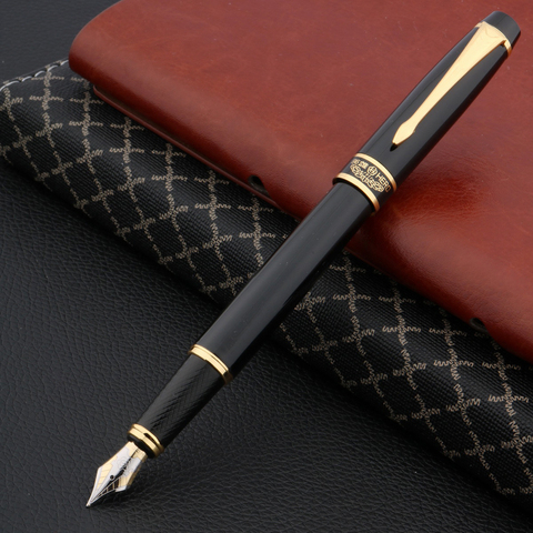 Hero 7032 classic gift office black GOLDEN metal M nib fountain pen ► Photo 1/3