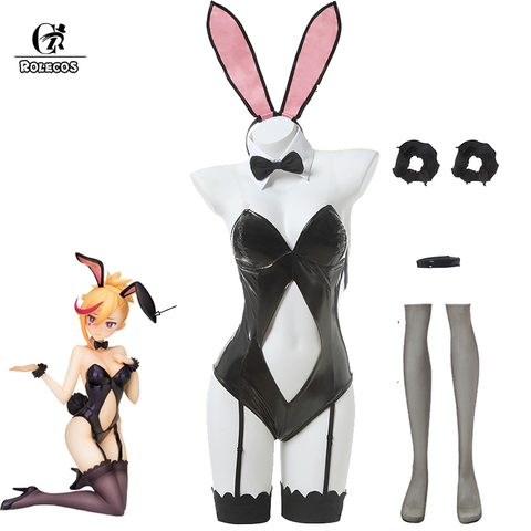 ROLECOS Game Muse Dash Cosplay Bunny Girl Rin Cosplay Costume Rin Sexy Jumpsuits Costume Leather Costume For Women Full Set ► Photo 1/6