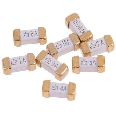 10pcs Gold Foot 1808 125V SMD Fast Blow Fuse 0.5A 0.75A 1A 2A 3A 4A 5A 6.3A 8A 10A 0451 Ultra-rapid Fuses Drop Ship ► Photo 1/6