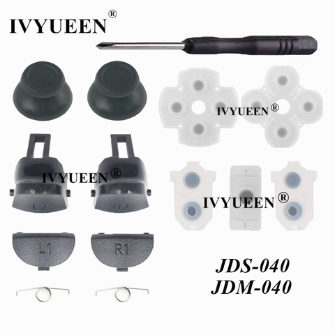 IVYUEEN R2 L2 L1 R1 Trigger Buttons Mod Kit for PlayStation 4 PS4 Pro Slim Controller Analog Stick Caps JDS 055 050 040 030 011 ► Photo 1/6