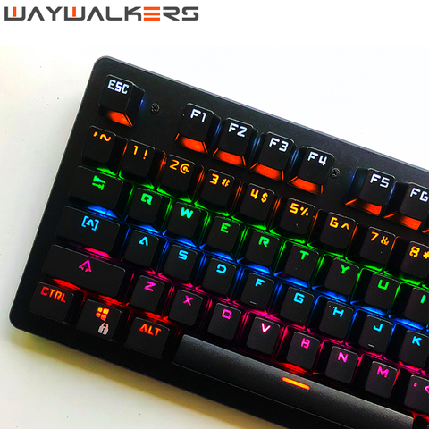 Waywalkers Gaming Keyboard 104 Key USB Wired LED Backlit Mechanical keyboard Anti-Ghosting stickers for laptop computer Spanish ► Photo 1/6