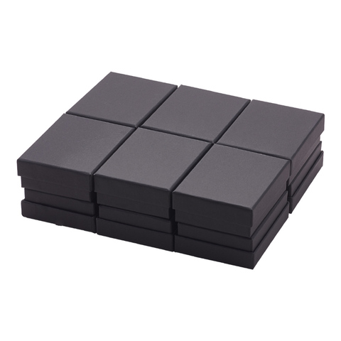 Black Cardboard Jewelry Set Square Boxes for Ring Necklace boxes and packaging Birthday Gift Box 12pcs/18pcs/24pcs ► Photo 1/6