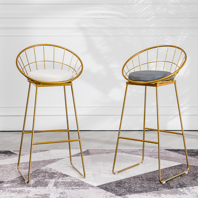 Modern Bar Stool Chairs High Chair Simple Wrought Iron Bar Chair Gold