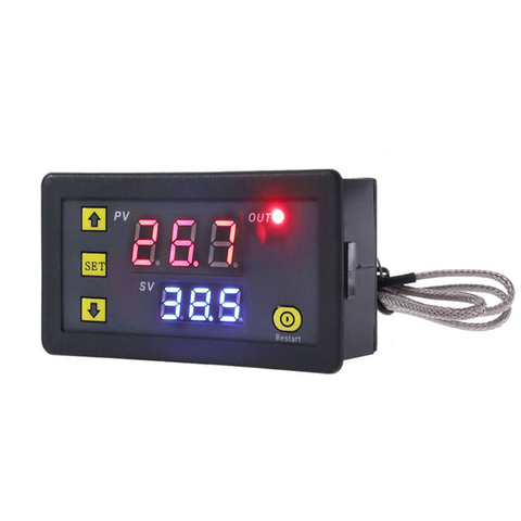 AC 220V DC 24V 12V Thermostat Digital Temperature Controller Heating Cooling Switch -60~500 Degree K-type M6 Thermocouple Cable ► Photo 1/6