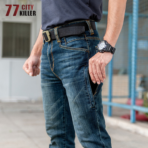 77City Killer Military Denim Pants Men Tactical Cargo Elasticity Joggers Male Multi-pocket Wearable Mens Trousers Cowboy Pants ► Photo 1/6