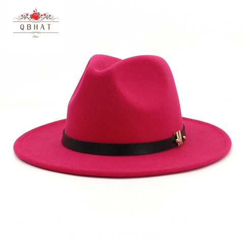 Large Size 60 CM Plain Wool Felt Jazz Fedora Hats Caps Men Women Wide Brim Vintage Chapeau Trilby Derby Panama Cap Bowler Hat ► Photo 1/6