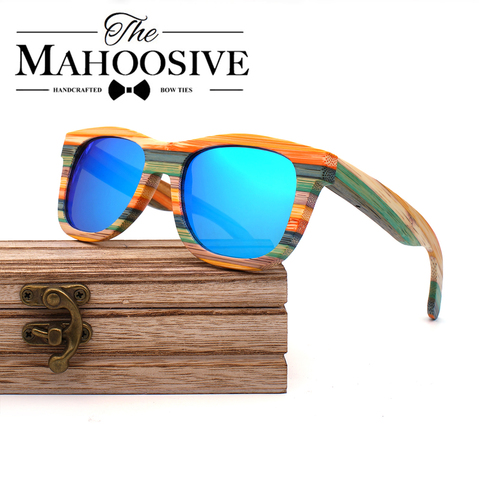 Zebra Wooden Retro Men Sunglasses Women Polarized wood Sun glasses Bamboo Handmade Wooden Glasses Oculos de sol ► Photo 1/6